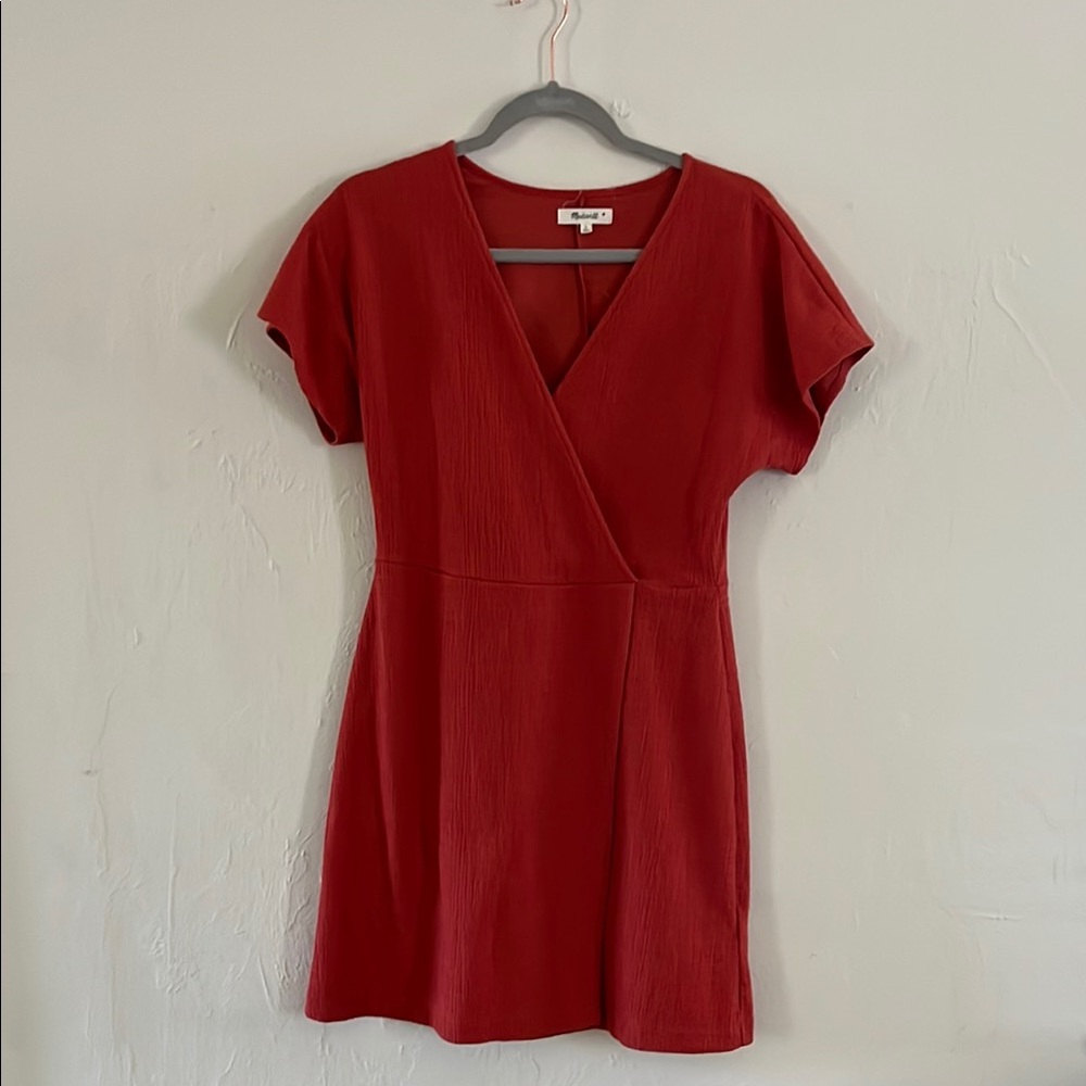 Madewell Red Mini Wrap Dress